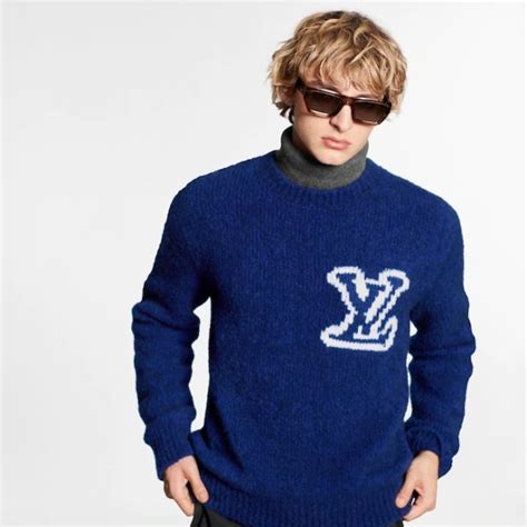 lv intarsia crewneck|Sweaters, Sweatshirts & Hoodies for Men .